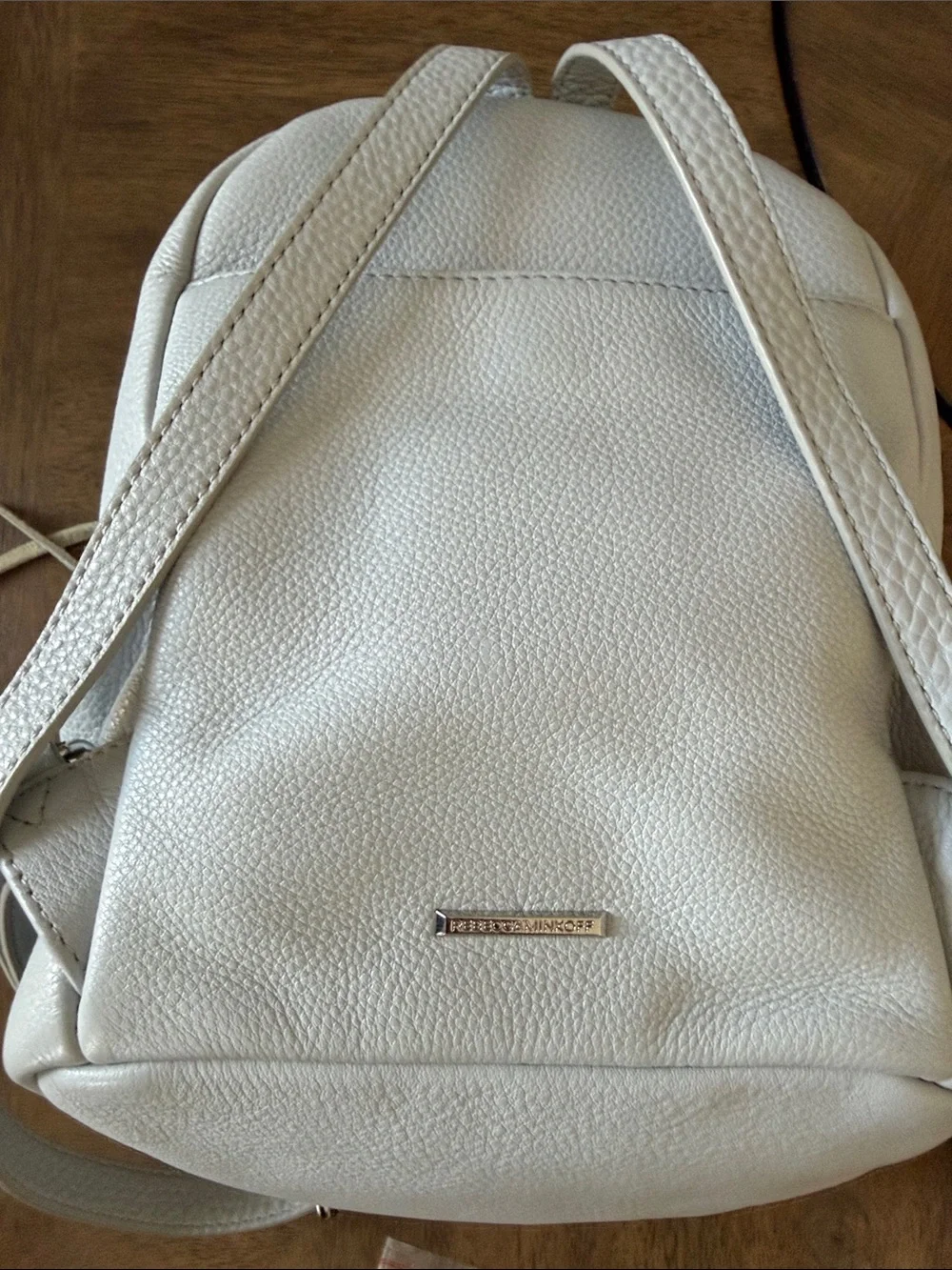 Rebecca Minkoff Ice Grey Pebbled Leather Medium Julian Backpack - NWT - Picture 4 of 6